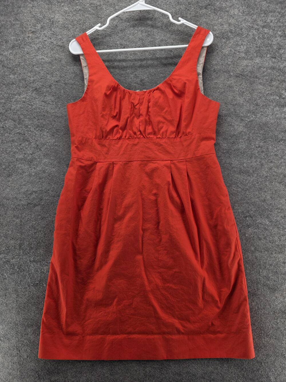 J Crew Dress Womens 14 Red Sleeveless Scoop Neck A-Line Lined Stretch Back Zip